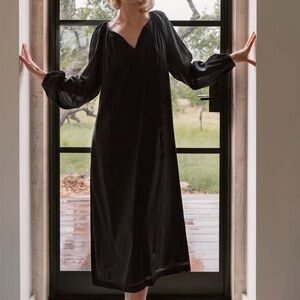 LAUDE the label black Emilie cotton maxi dress